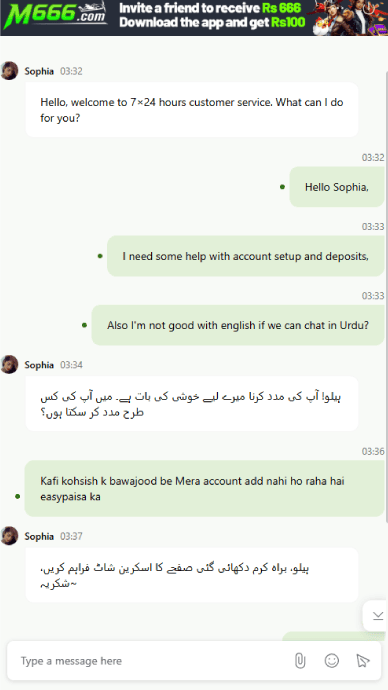 A screenshot of live support of M666 Game where Momin Khan the Auditor for PKSlotsPro 7-days Audit asking specific questions to Sophia the support engineer of M666 Game.