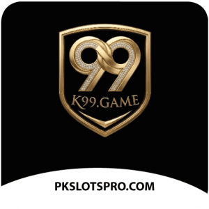 Official K99.Game logo featuring a gold shield design, used for the PKSlotsPro safety review and audit.