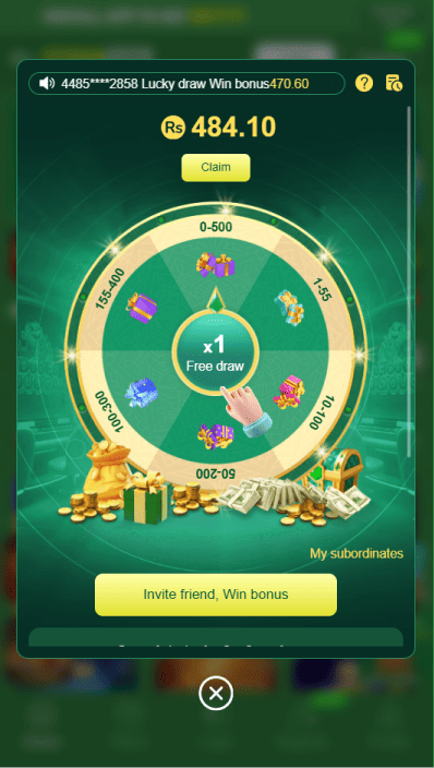 777CX signup bonus wheel offering a free lucky draw to win up to 7,777 PKR for new users.