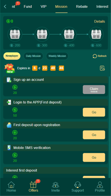 10s Bet mission center tracking Energy points and mystery box rewards for new Pakistani players.